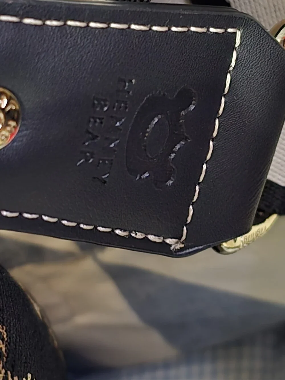 Henney Bear Black Teddy & Crown Print Messenger Bag